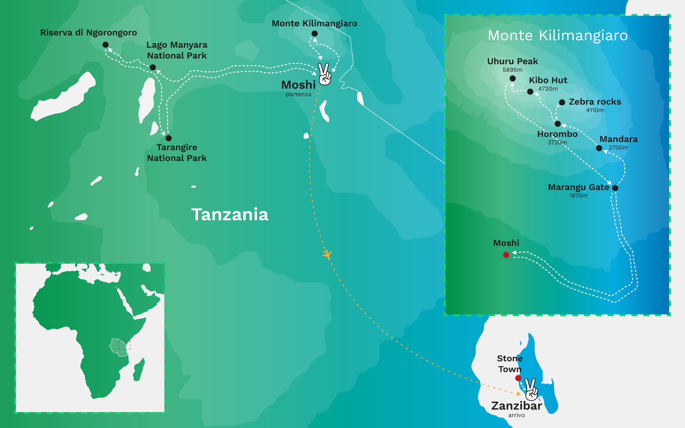 The best of Africa: Kilimangiaro, Safari e Zanzibar